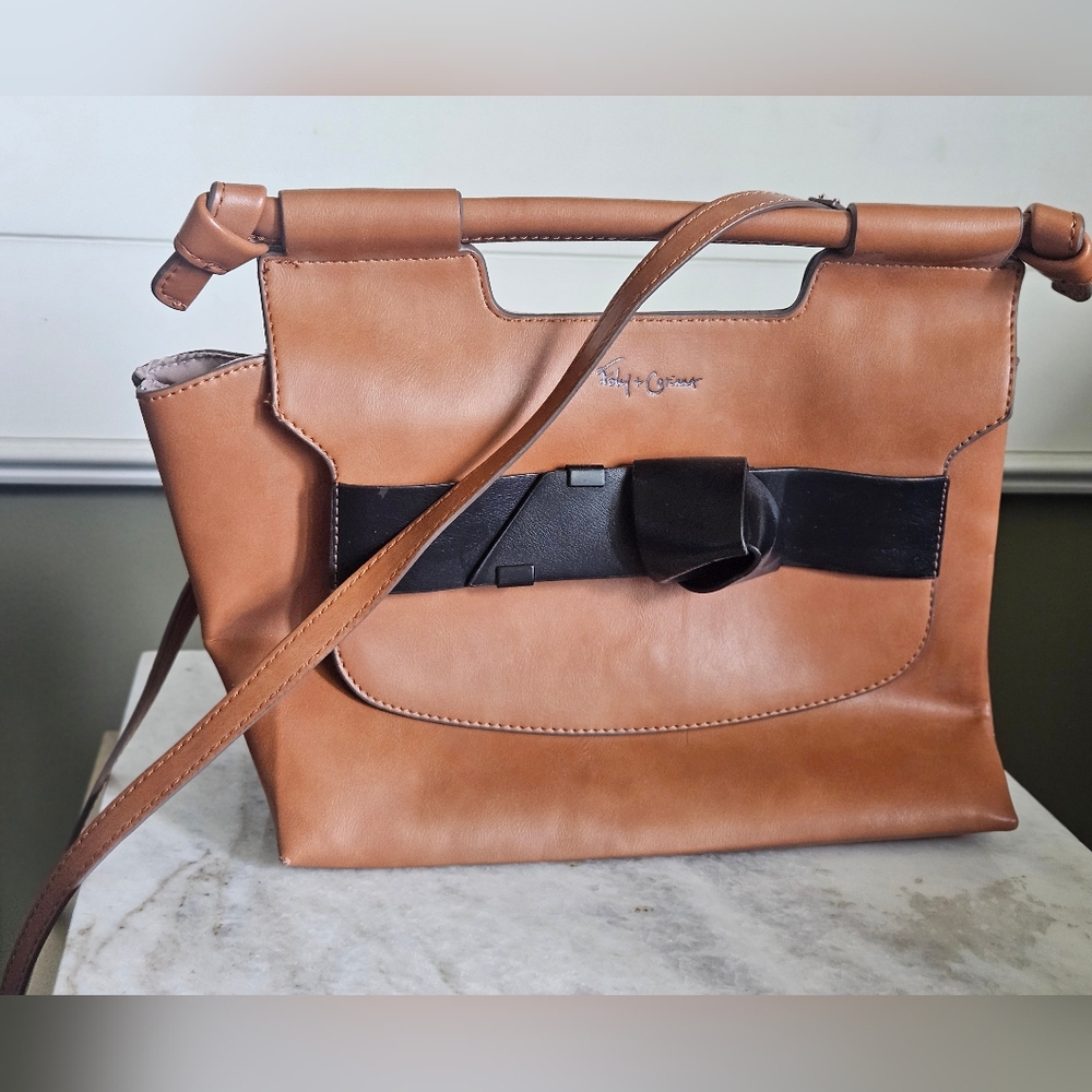 Foley + Corinna Tan and Black Shoulder Bag